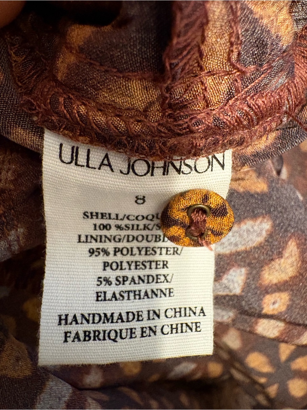 Ulla Johnson Brown & Gold Tiered Maxi Dress with Ruffle Detail. NWT - Picture 14 of 14